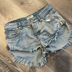 One Teaspoon Blue Denim Shorts - Size: 27